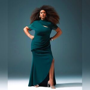 ASOS DESIGN Curve Draped Mesh Gown